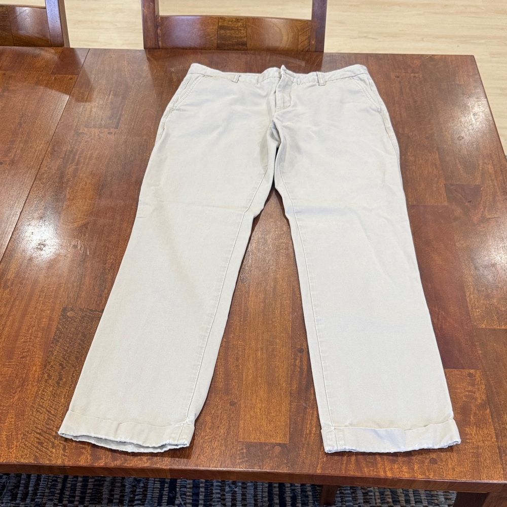 Y2K Façonnable Frayed Beige Chino Pants